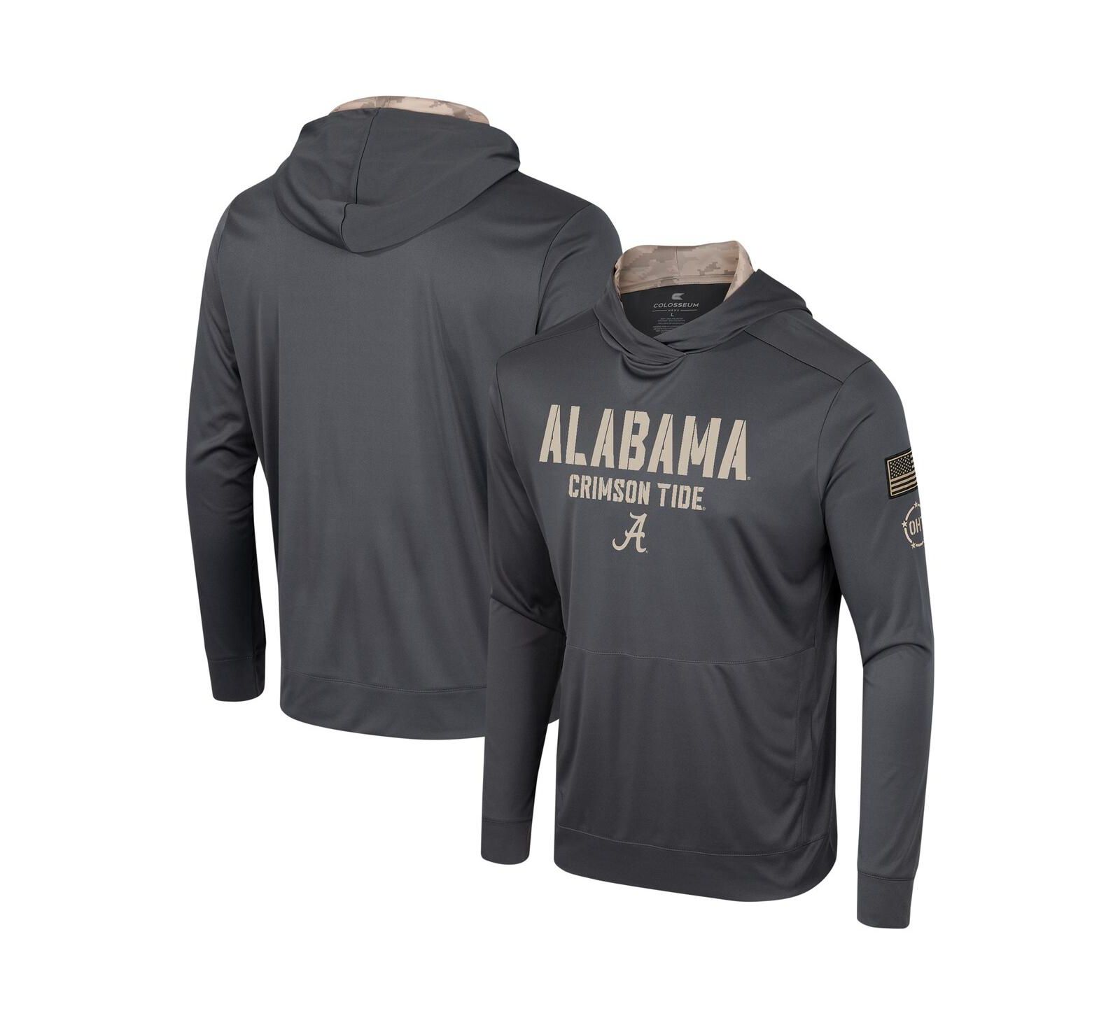 Men's Colosseum Charcoal Alabama Crimson Tide OHT Military-Inspired Appreciation Long Sleeve Hoodie T-shirt