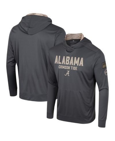 Colosseum Мужская футболка-худи с длинным рукавом Alabama Crimson Tide OHT Military-Inspired Charcoal