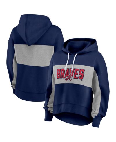 Женское худи Fanatics Navy Atlanta Braves Filled Stat Sheet Pullover