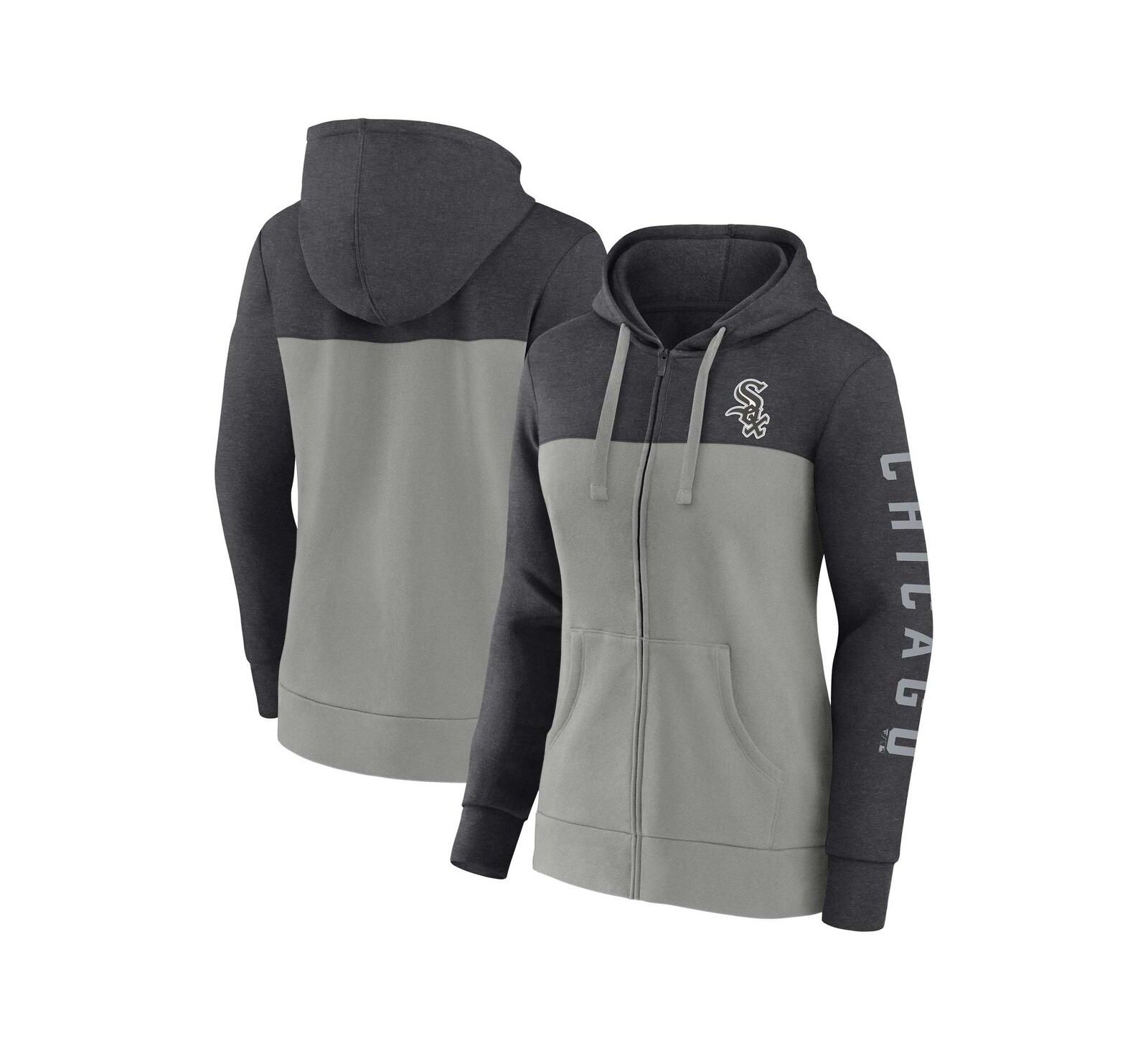 Женское худи Fanatics Heather Charcoal, Gray Chicago White Sox City Ties Full-Zip Sweatshirt