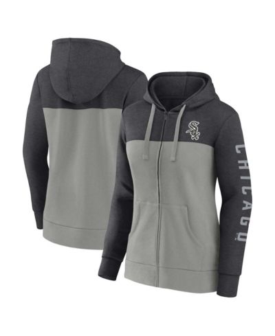 Женское худи Fanatics Heather Charcoal, Gray Chicago White Sox City Ties Full-Zip Sweatshirt