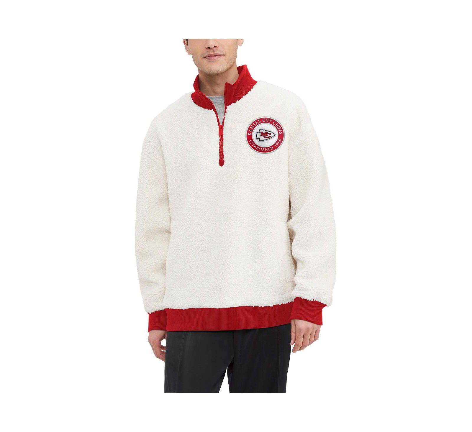 Мужской джемпер Tommy Hilfiger Cream Kansas City Chiefs Jordan Sherpa Quarter-Zip