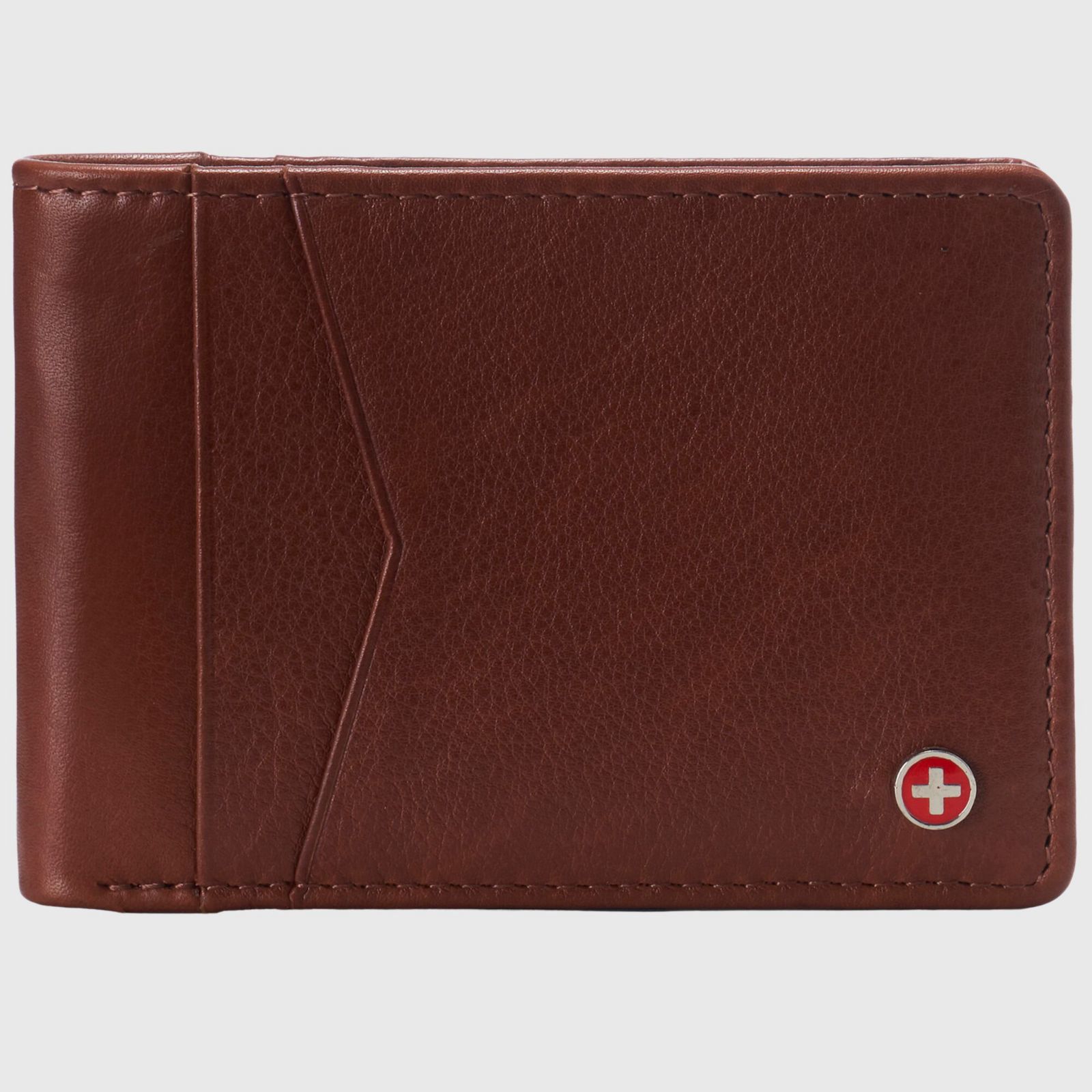 Alpine Swiss Мужской Slimfold Wallet RFID Safe Bifold Genuine Leather ID Window