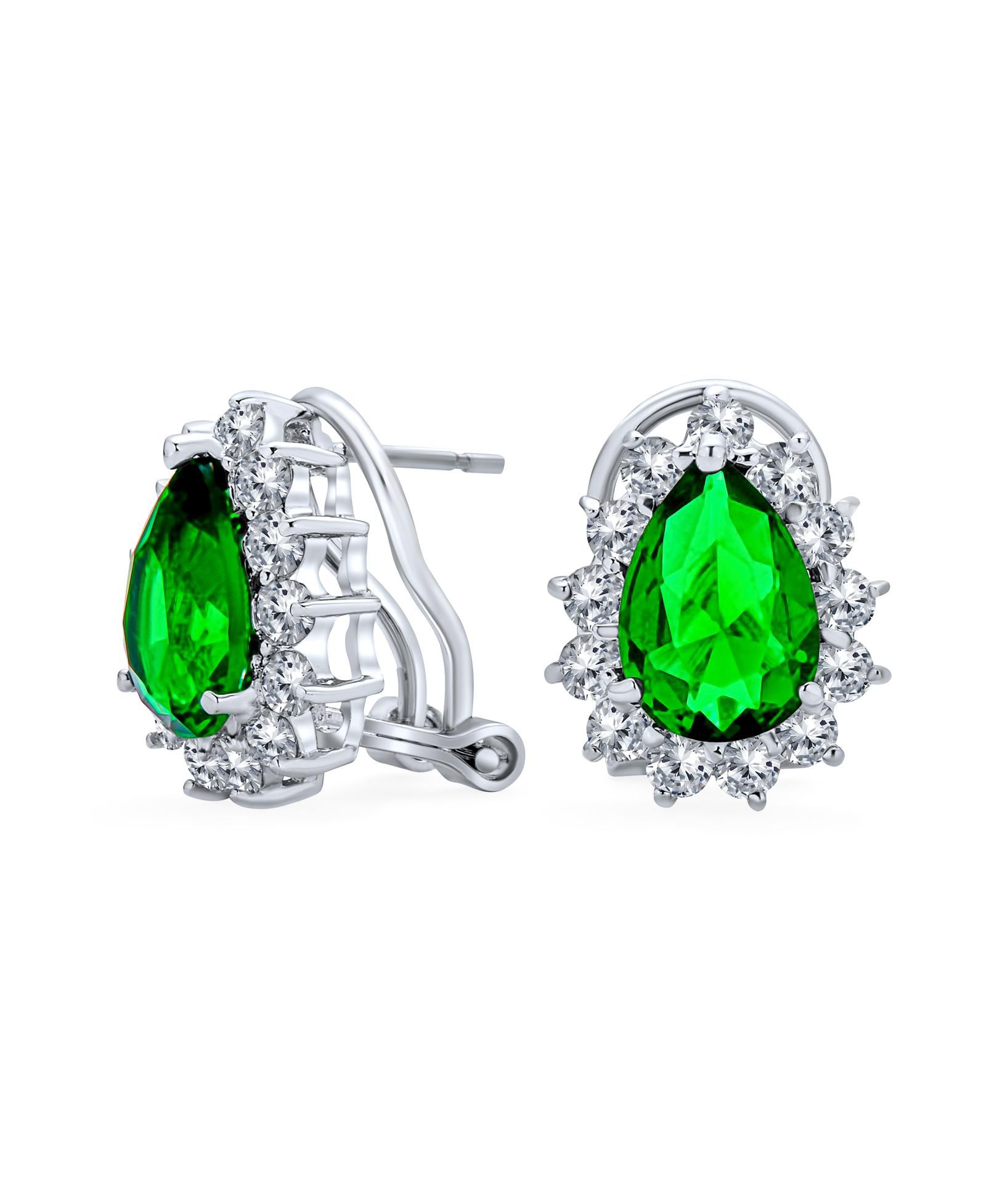 Bling Jewelry Серьги-гвоздики с сапфиром и CZ