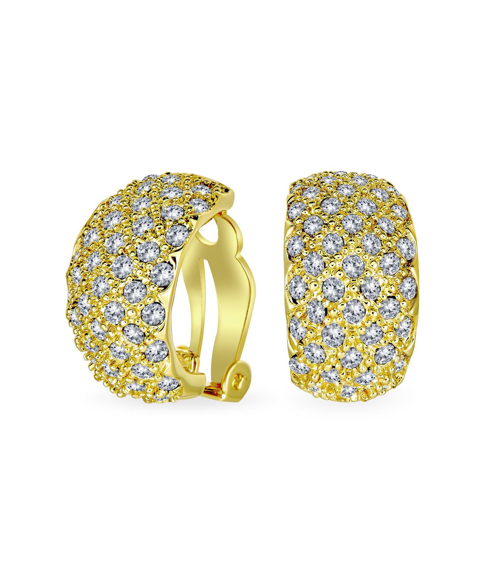 Серьги-клипсы Bling Jewelry с кристаллами и паве