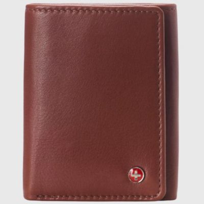 Alpine Swiss Мужской кошелек Leon Trifold RFID Safe Bifold Leather