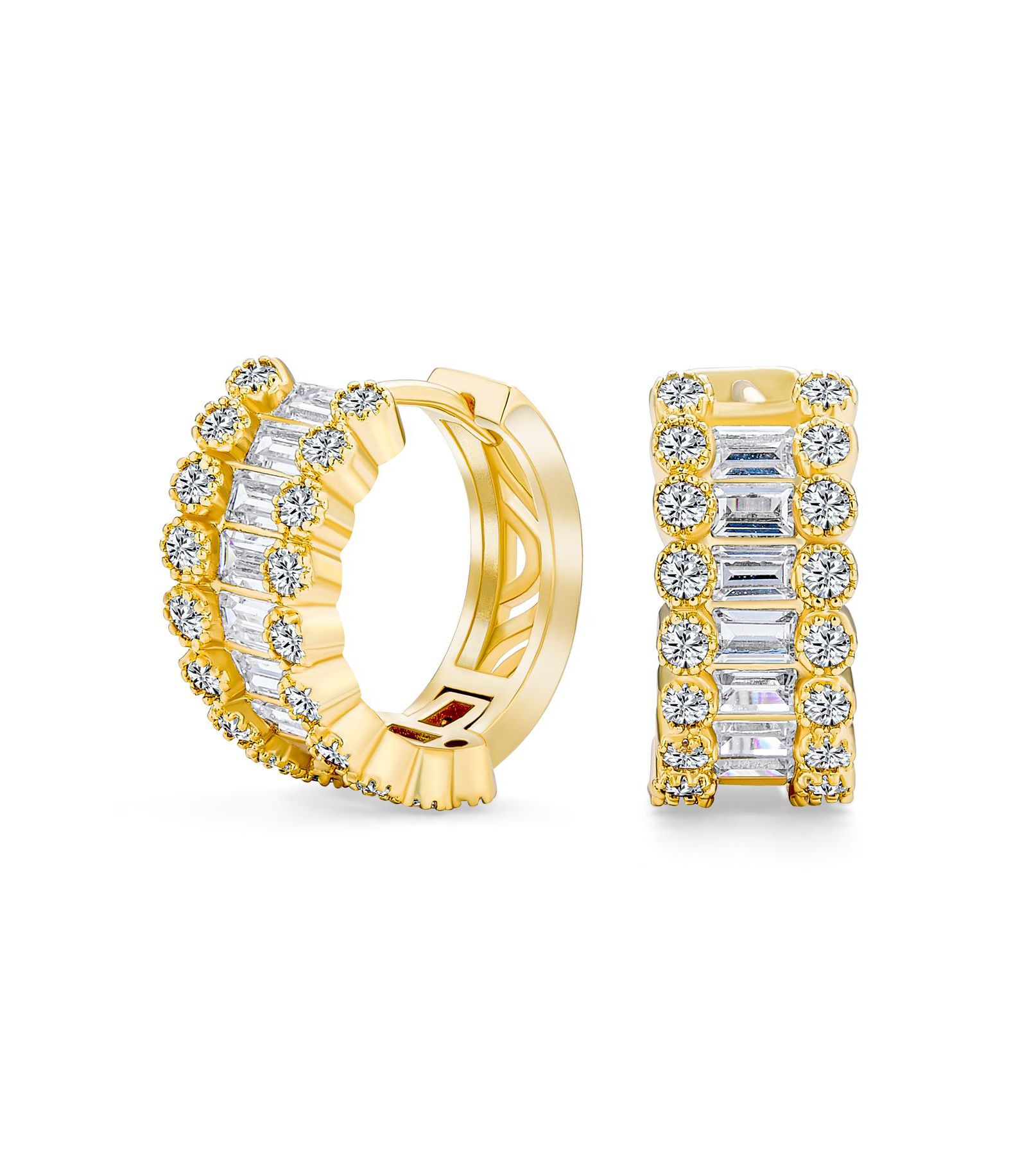 Серьги Bling Jewelry Art Deco мини-кольца с CZ