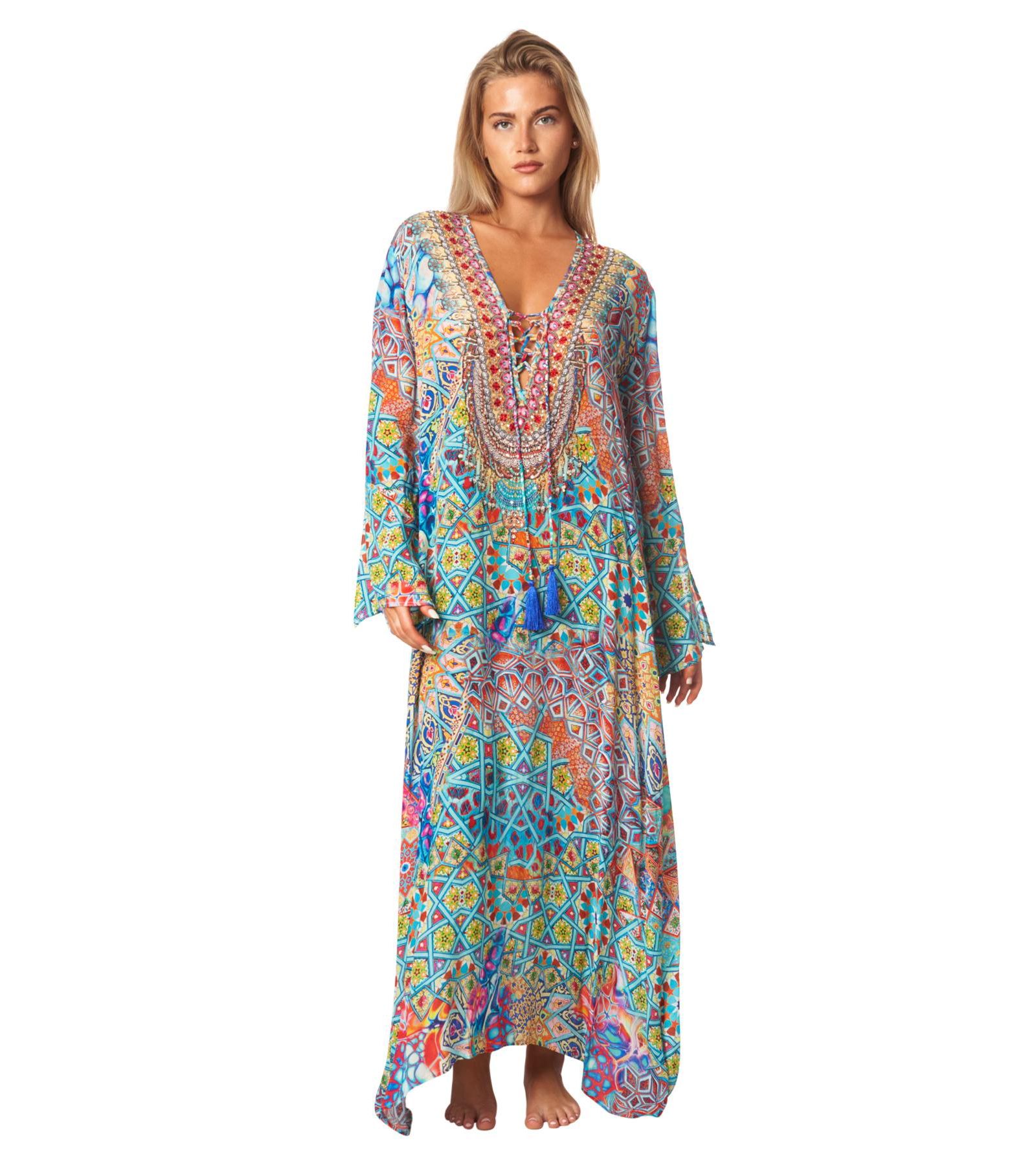 La Moda Clothing Women's Long Regular Kaftan Dress