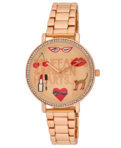 Женские часы Kendra Dandy Quartz Bouffants and Broken Hearts Rose Gold-Tone Alloy 38mm