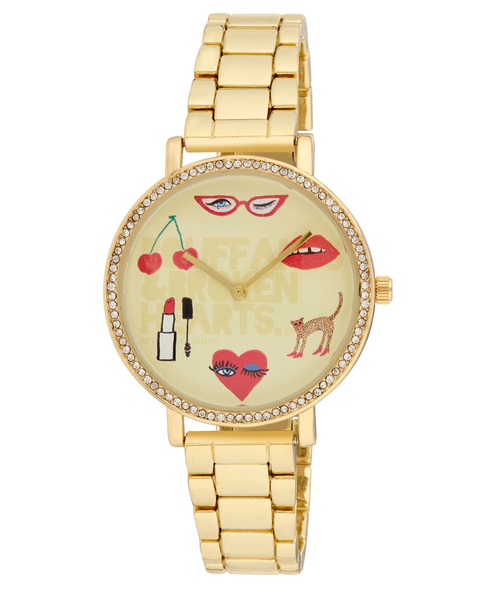 Kendra Dandy Women's Quartz Bouffants and Broken Hearts Gold-Tone Alloy Watch 38mm