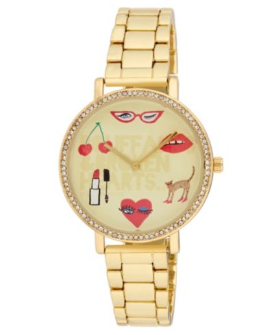 Kendra Dandy Women's Quartz Bouffants and Broken Hearts Gold-Tone Alloy Watch 38mm