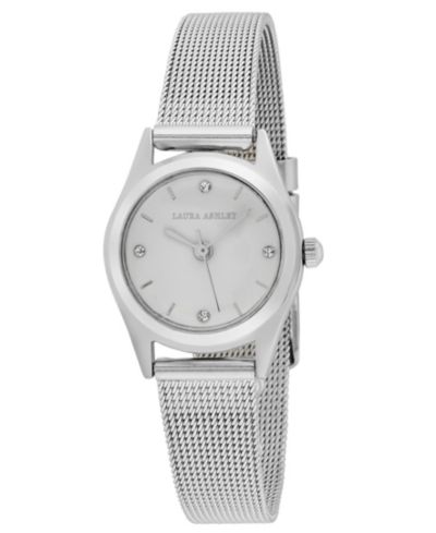 Laura Ashley Women's Quartz EZ Reader Silver-Tone Alloy Watch 24mm