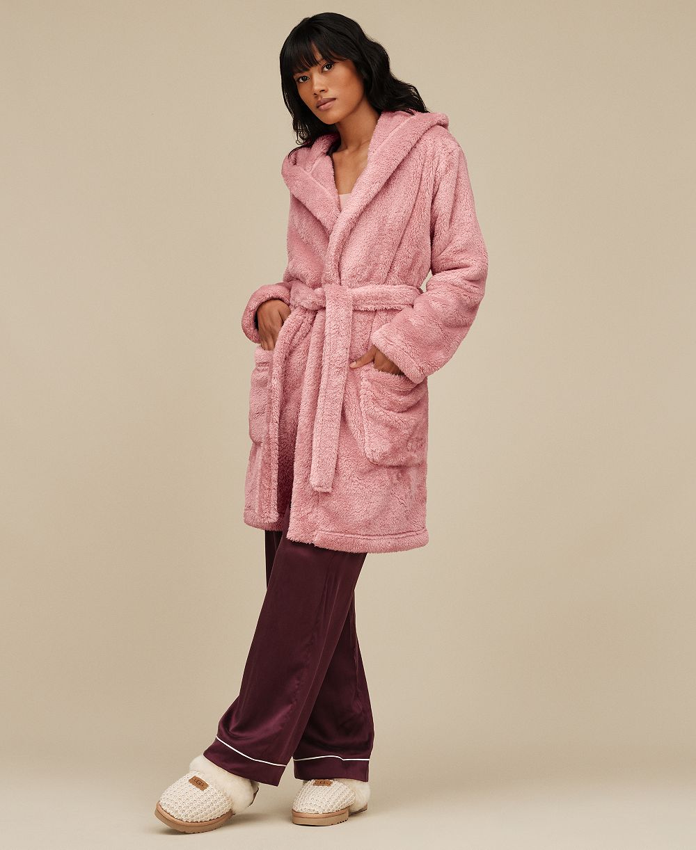 UGG® Женский флисовый халат с поясом Aarti