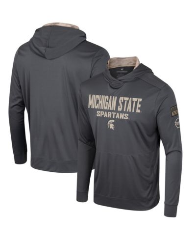 Мужская толстовка Colosseum Charcoal Michigan State Spartans OHT Military-Inspired Appreciation Long Sleeve