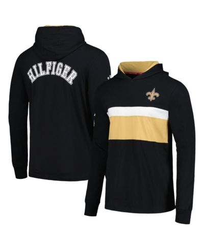 Мужская футболка Tommy Hilfiger Black New Orleans Saints Morgan Long Sleeve Hoodie T-shirt