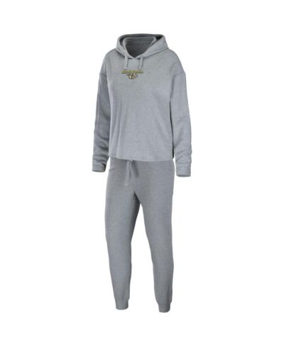 Женский комплект из худи и брюк WEAR by Erin Andrews Heather Gray с логотипом Nashville Predators