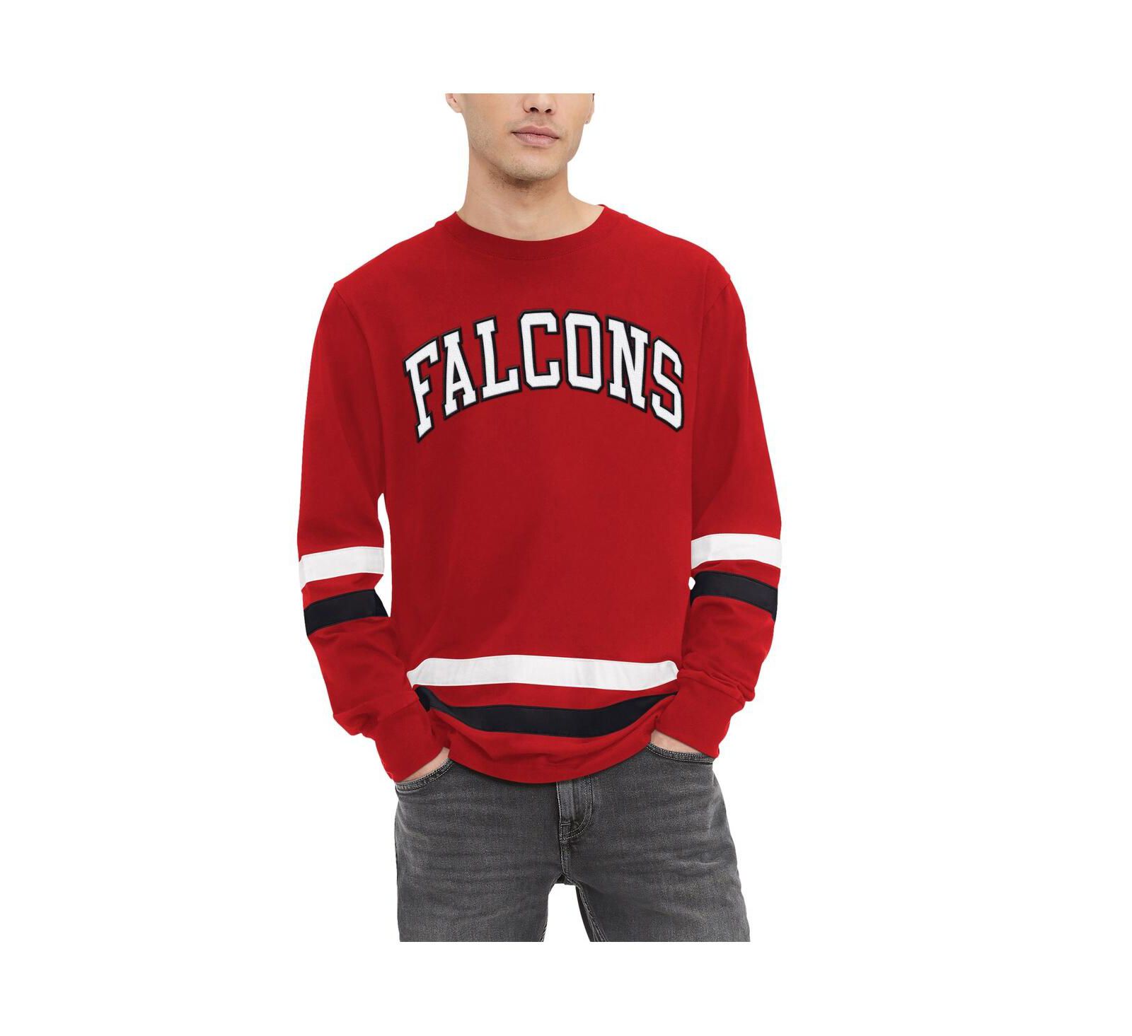 Men's Tommy Hilfiger Red, Black Atlanta Falcons Nolan Long Sleeve T-shirt