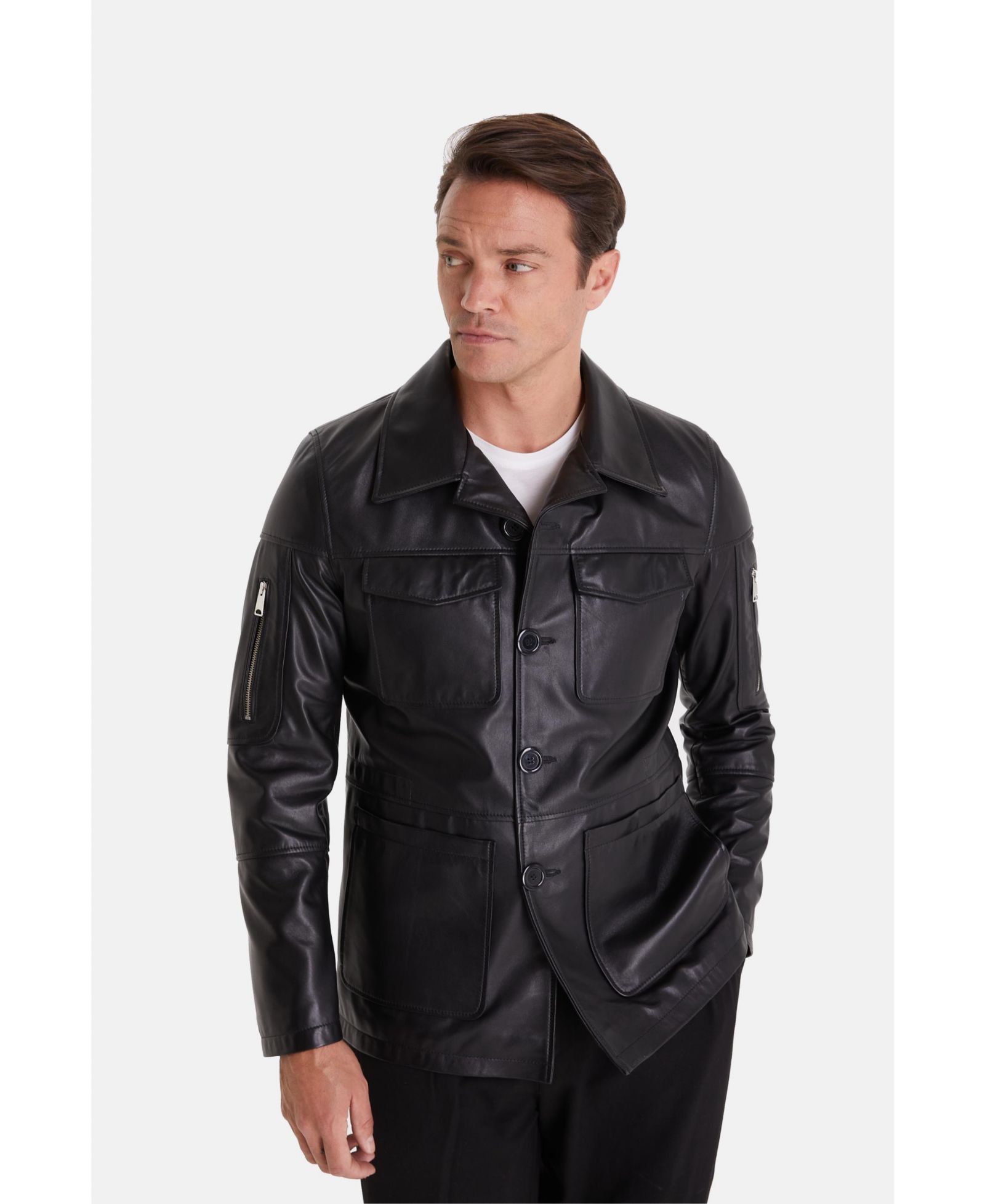 Furniq UK Men's Cedric Leather Jacket