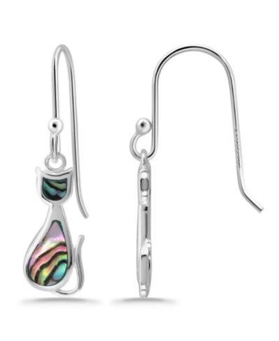Серьги Macy's Abalone Inlay Cat Fishhook