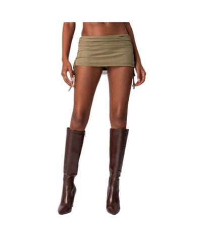 Edikted Women's Joy sheer mesh drawstring mini skirt