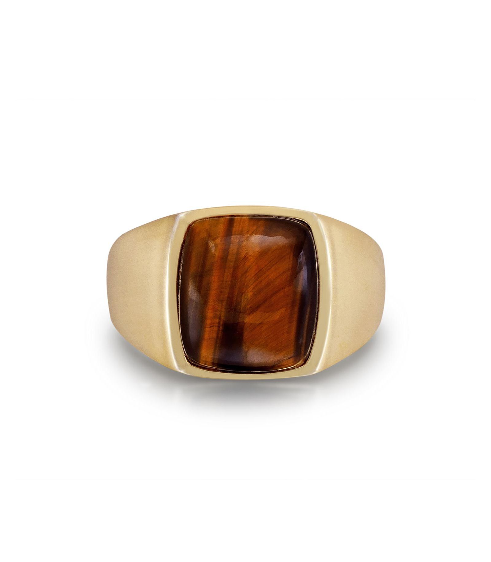Мужское перстень LuvMyJewelry Chatoyant Red Tiger Eye Quartz Gemstone Yellow Gold Plated SIlver Signet Ring