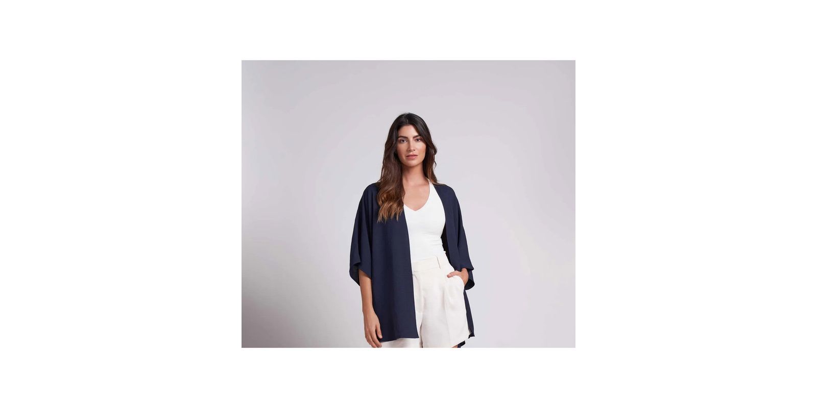 Caldwell Collection Women's Mila Very Oversized Lightweight Crinkled Fabric Kimono