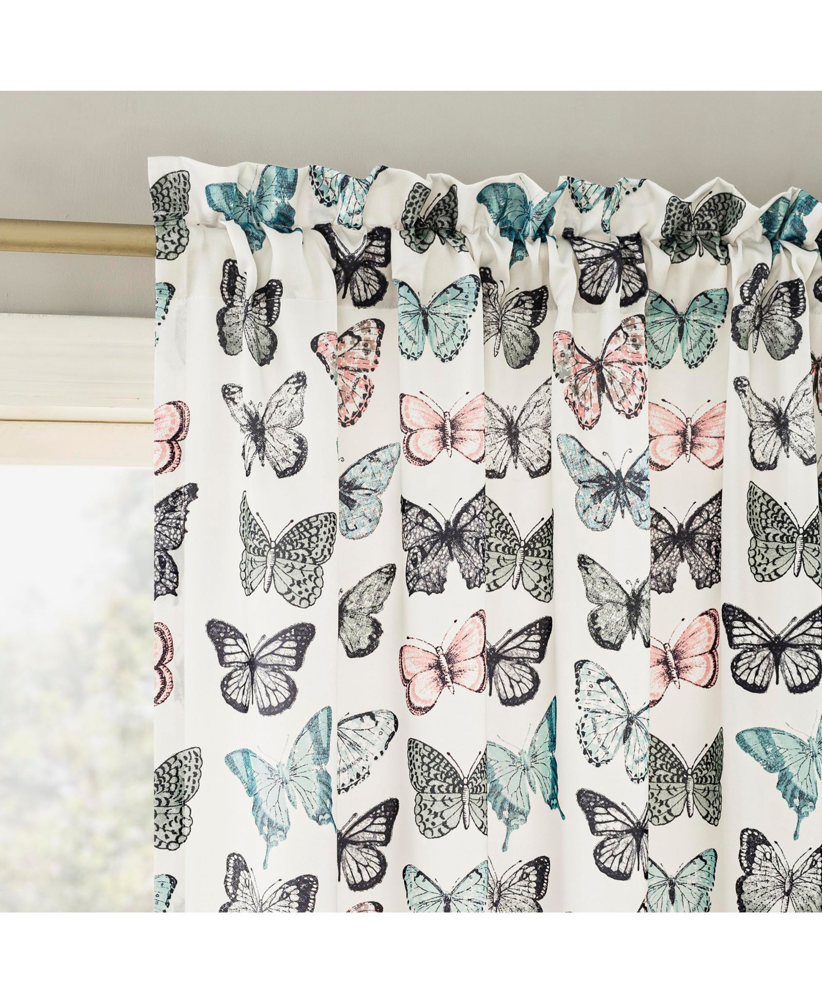 Штора Marepesia Butterfly Print с карманом для штанги