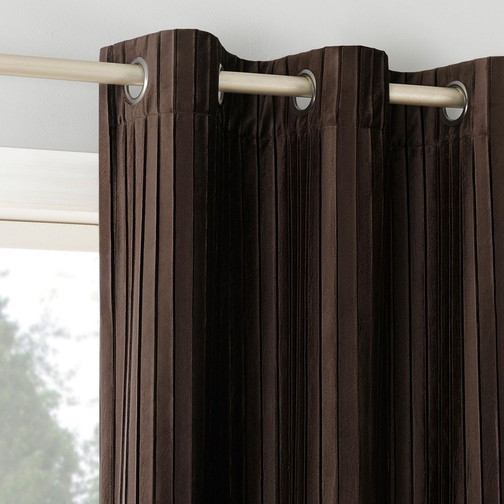 Cascade Pleated Velvet Blackout Grommet Curtain Panel