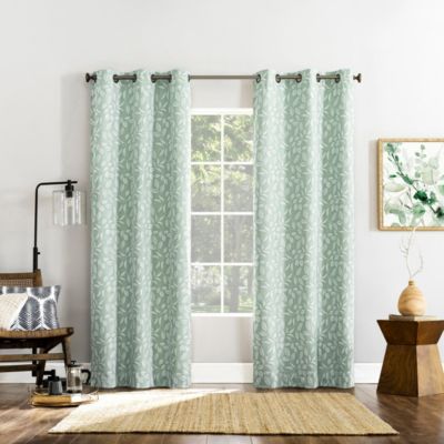 Штора Sun Zero Satti Embroidered Leaf 100% Blackout Grommet
