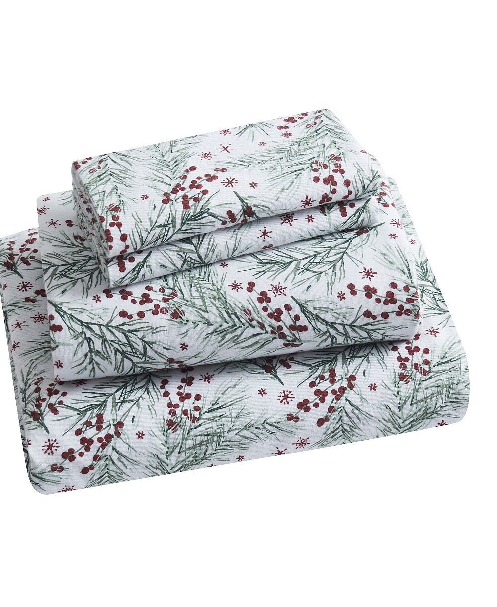 Комплект простыней Tahari Home Pine 100% Cotton Flannel 3-Pc., Twin