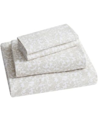 Tahari Home Scroll комплект из 4 простыней из фланели 100% хлопок, Full