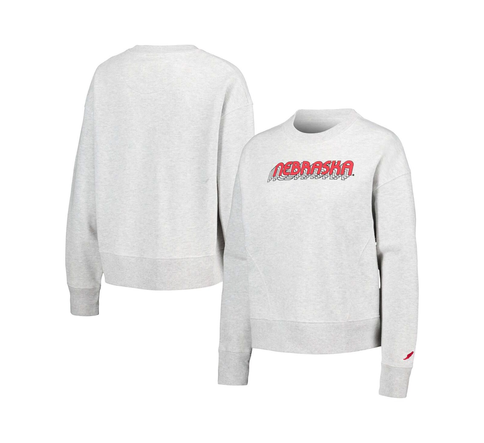 Женский свитшот League Collegiate Wear Ash Nebraska Huskers Boxy Pullover