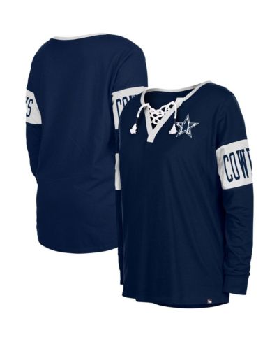Женская футболка New Era Navy Dallas Cowboys Lace-Up