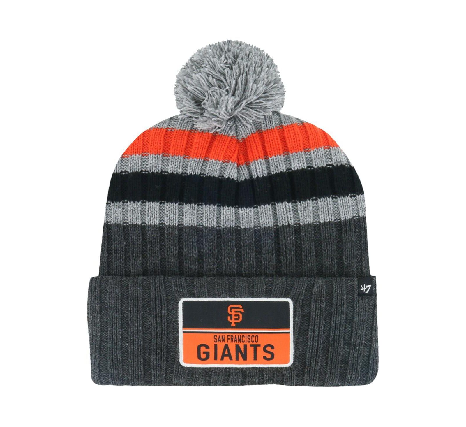 Men's '47 Brand Gray San Francisco Giants Stack Cuffed Knit Hat with Pom