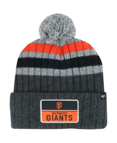 Мужская вязаная шапка '47 Brand Gray San Francisco Giants с помпоном
