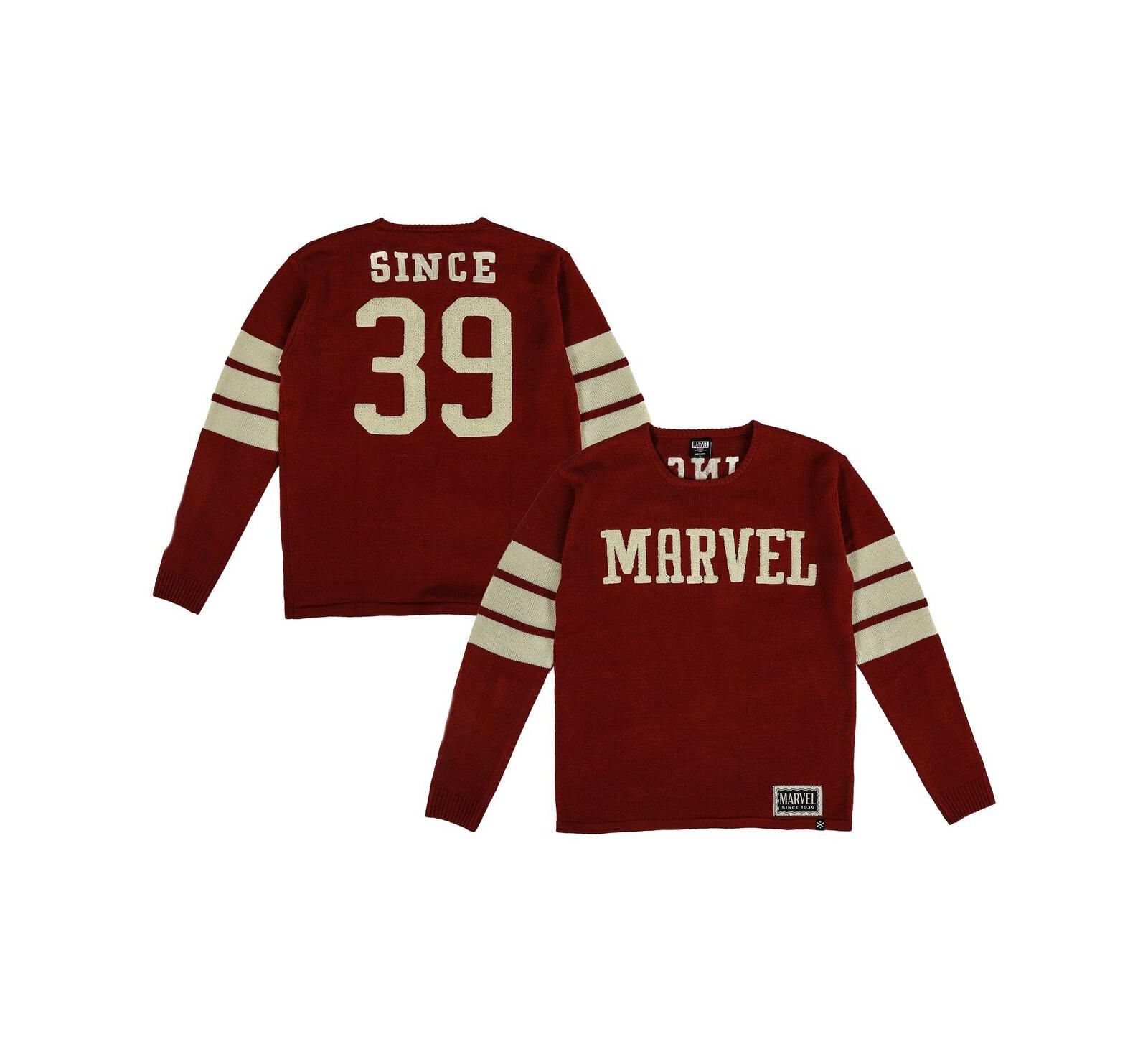Men's Red Marvel Graphic Varsity Sweater