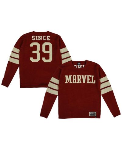 Мужской красный свитер Marvel с графикой Varsity