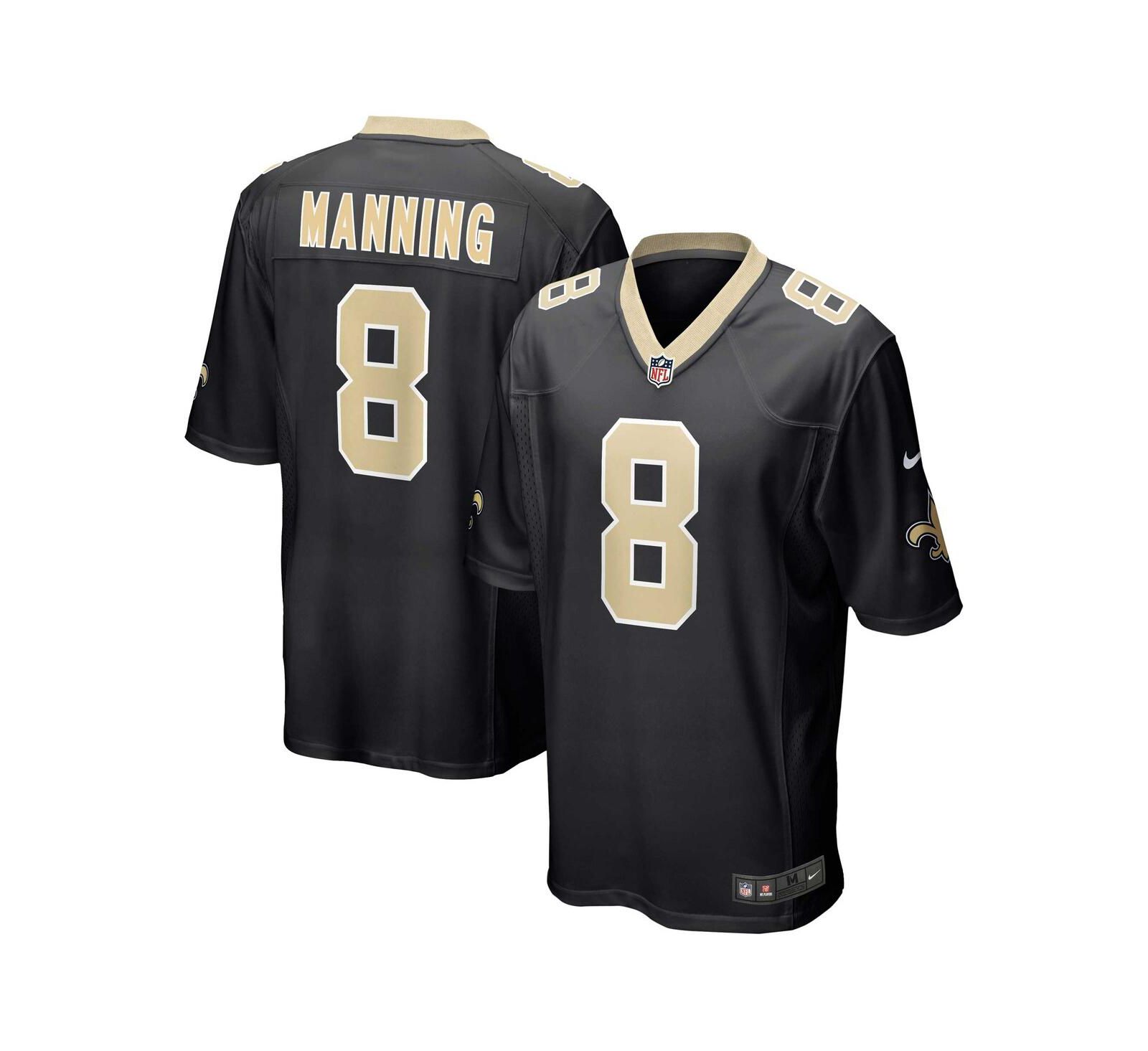 Men's Nike Archie Manning Black New Orleans Saints Retired Player Game Jersey