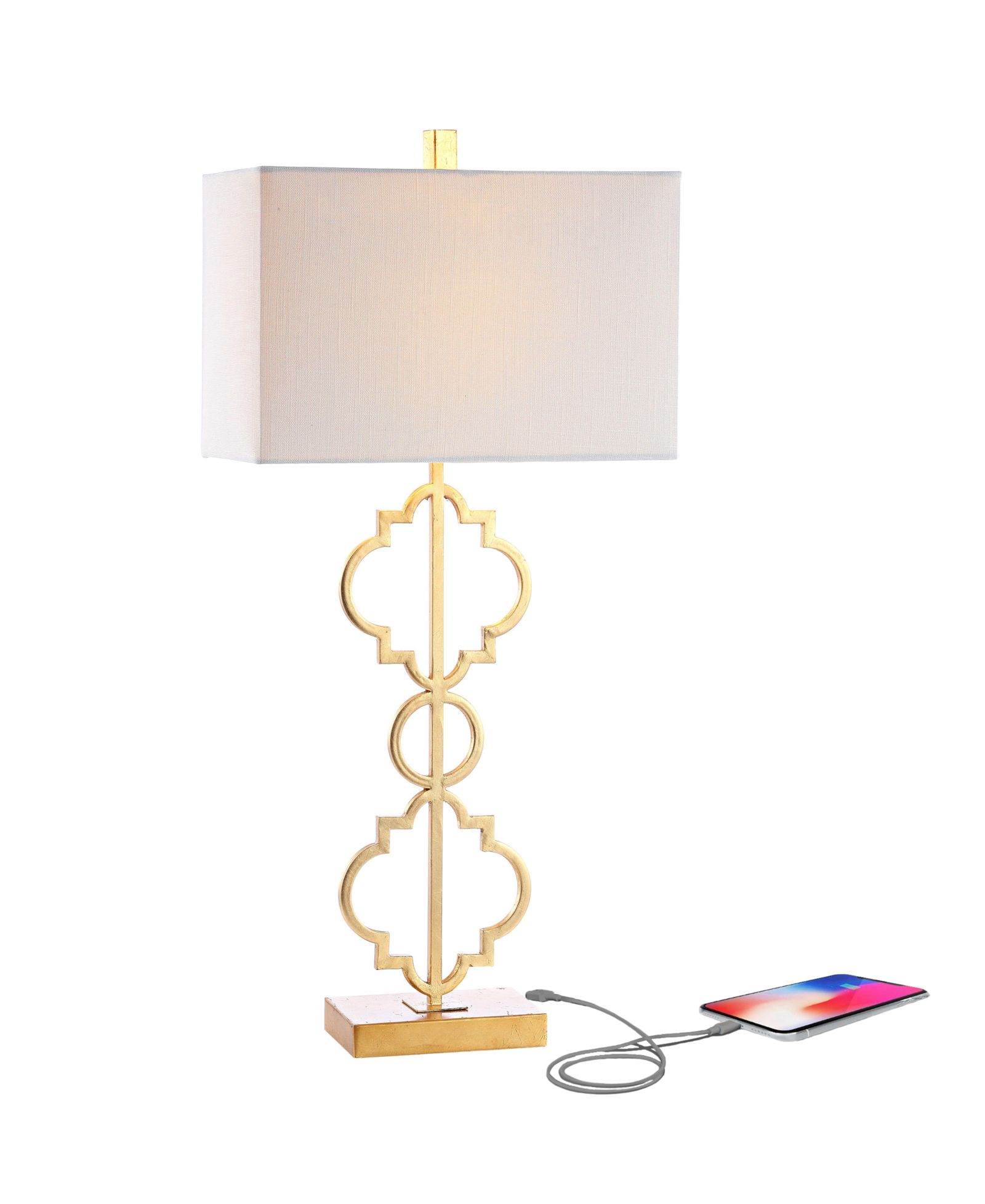 Современная настольная лампа Selina Iron Ogee Trellis LED USB