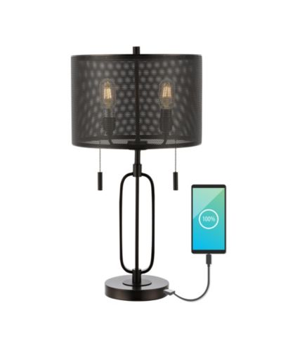Hank промышленная настольная LED лампа в стиле фермерский дом с USB портом