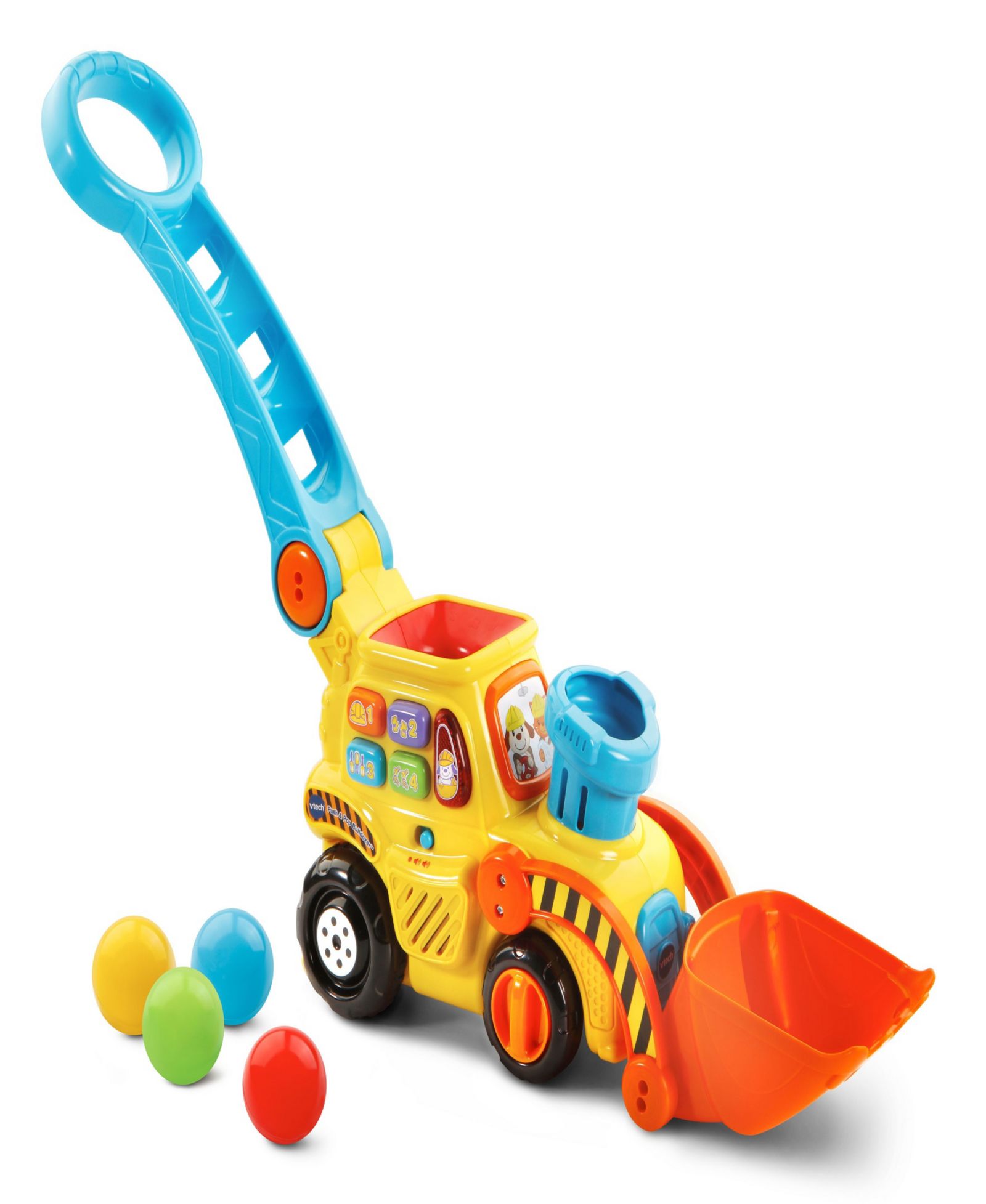 Светящаяся игрушка Vtech Pop-a-Balls Push Pop Light-Up Bulldozer с кнопками, для детей 12-36 месяцев