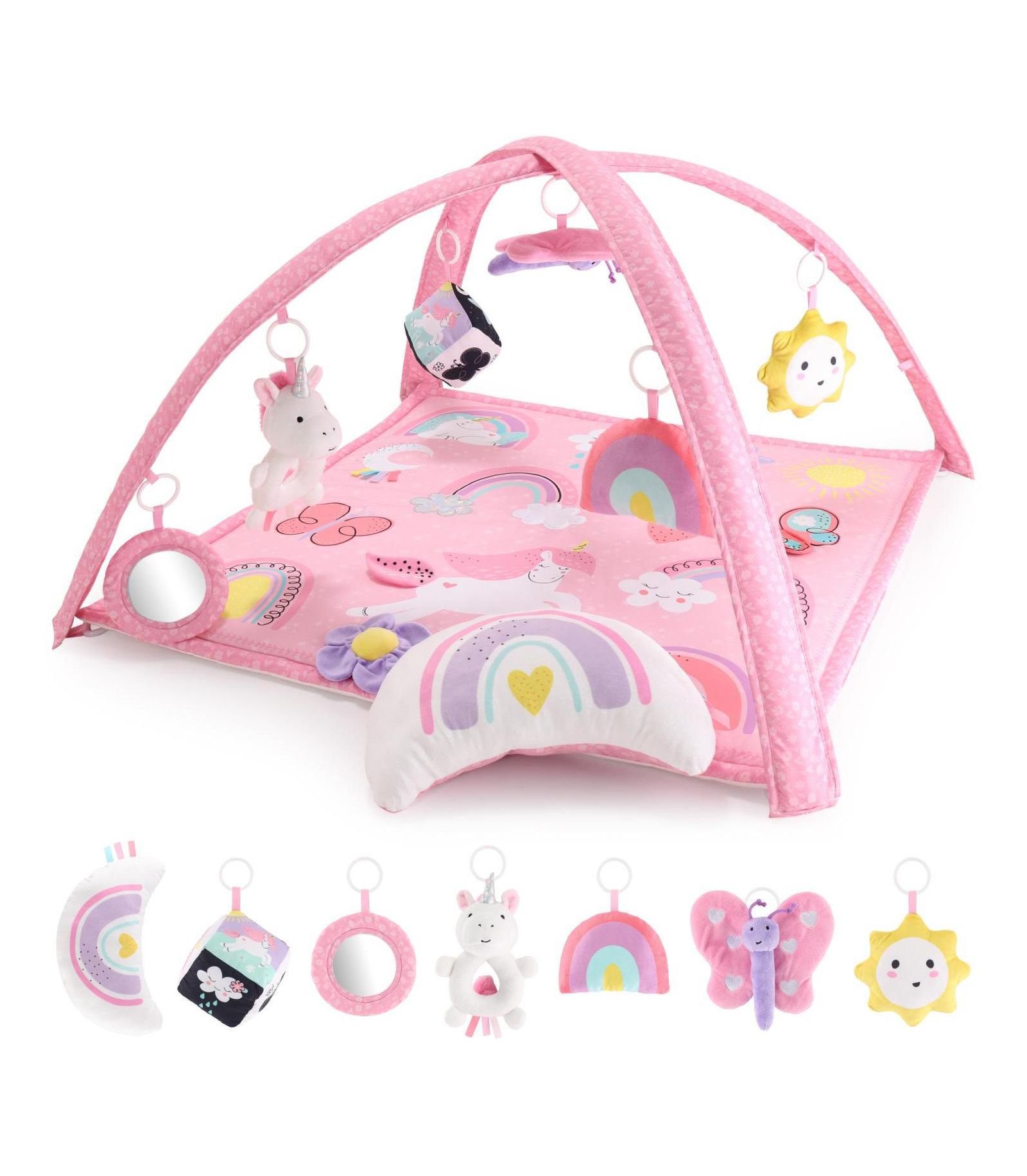 The Peanutshell игровой коврик и гимнастический комплекс для малышей 7 в 1, Rainbow Paradise