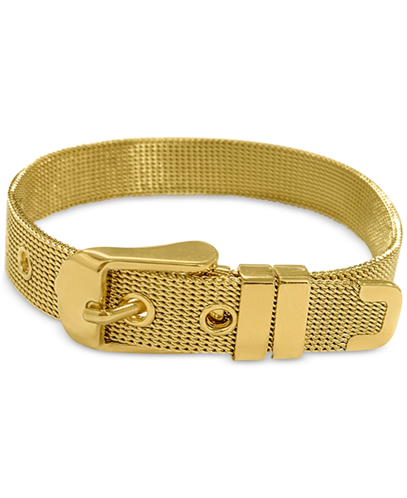 ADORNIA 14k Gold-Plated Belt-Style Mesh Flex Bracelet