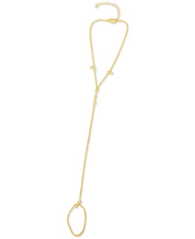 ADORNIA Золотая цепочка на руку с регулировкой, 14k Gold-Plated