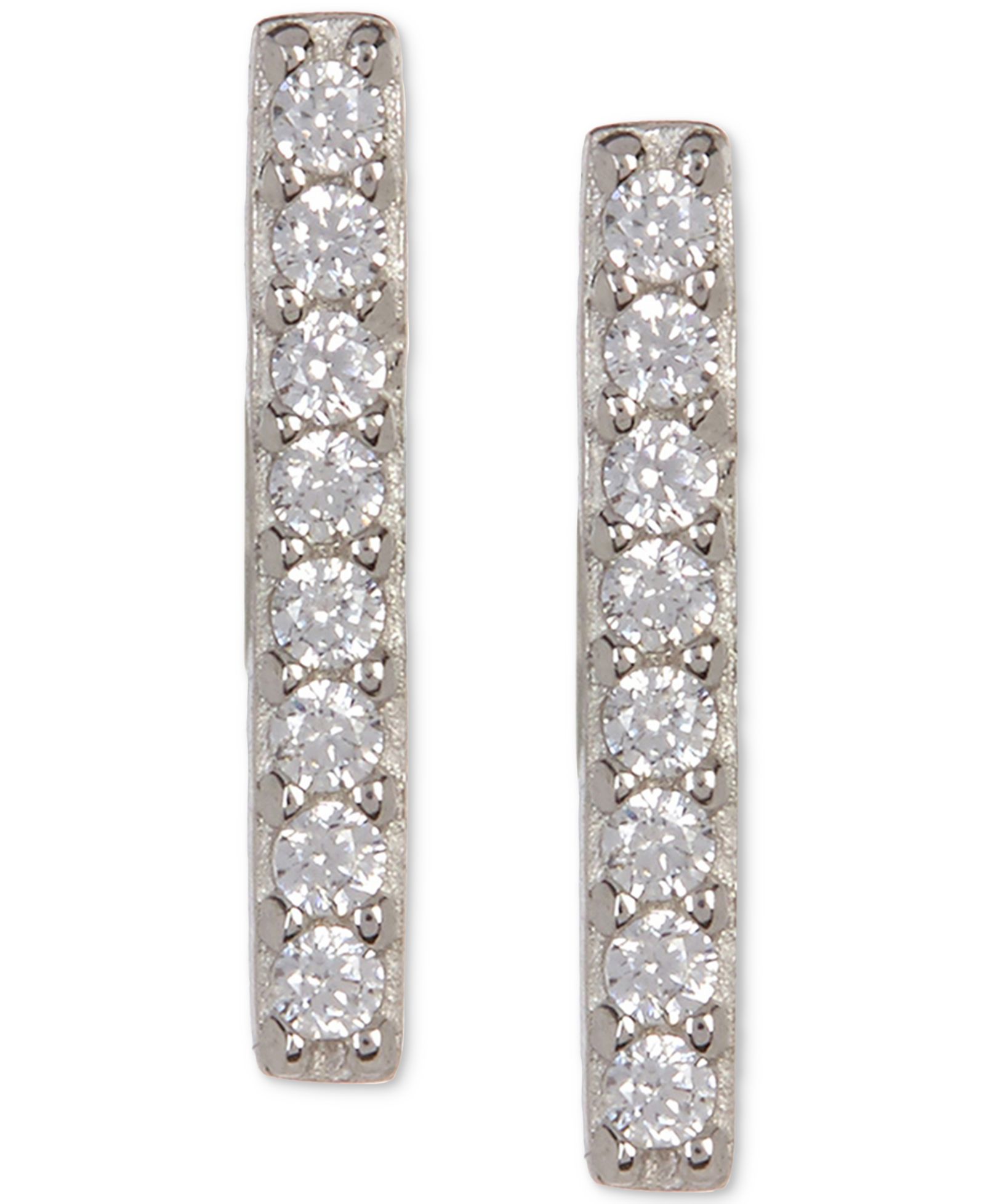 Серьги-гвоздики ADORNIA Silver-Tone Crystal Bar