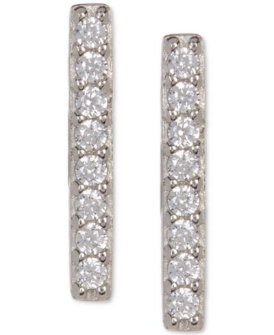 Серьги-гвоздики ADORNIA Silver-Tone Crystal Bar