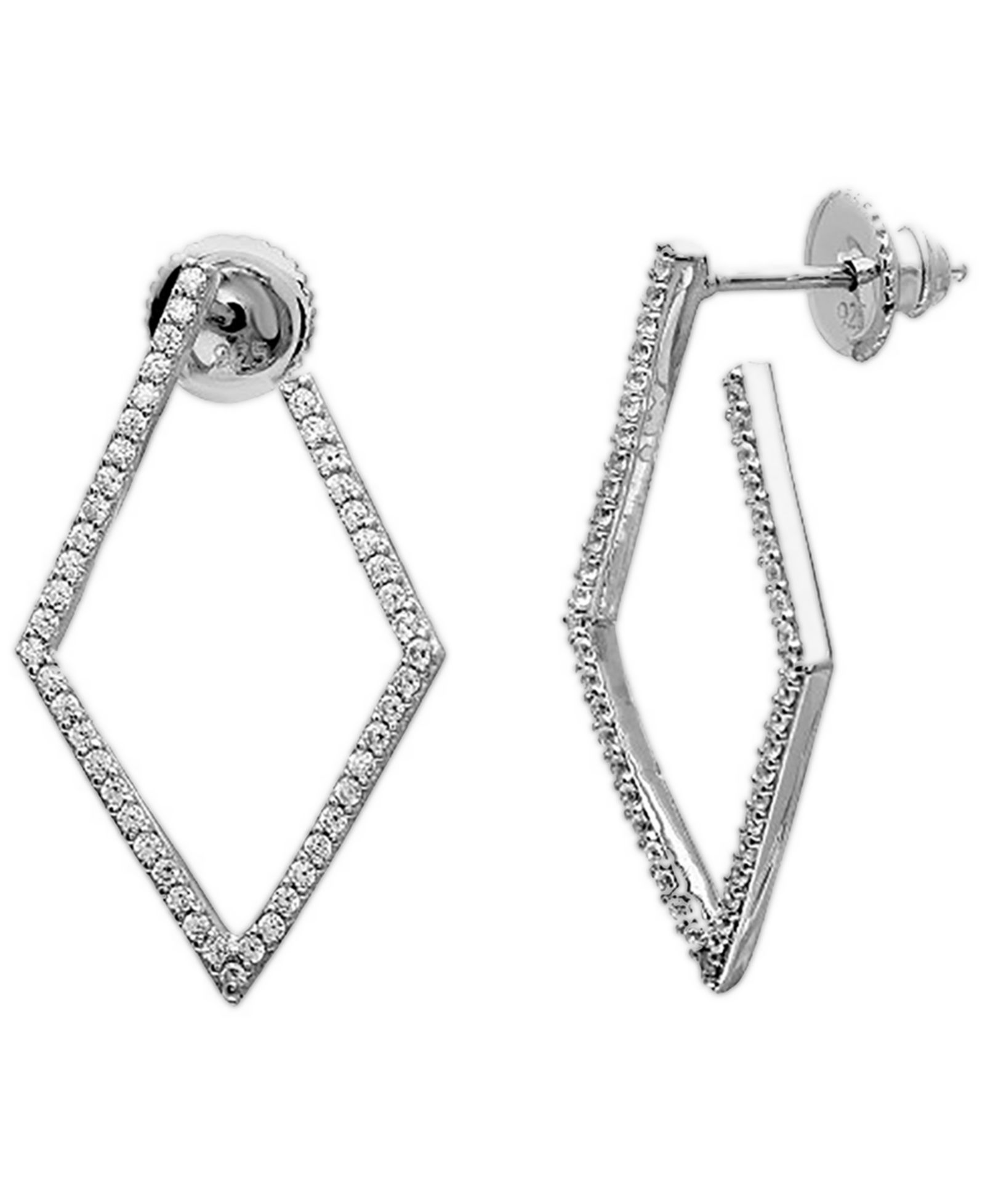 Серьги-кольца ADORNIA Silver-Tone Geometric Wrap Around Hoop, 1"