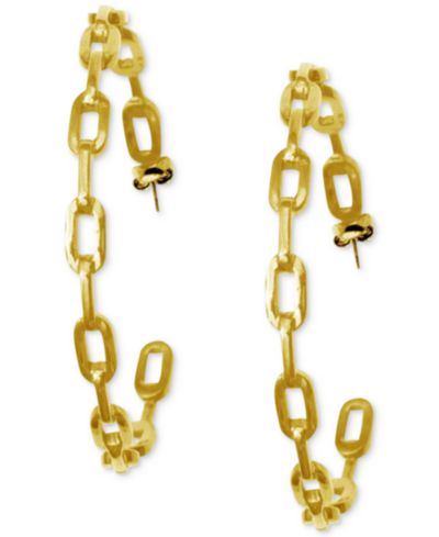 ADORNIA большие серьги-кольцо с 14k Gold-Plated звеньями, 2.5"