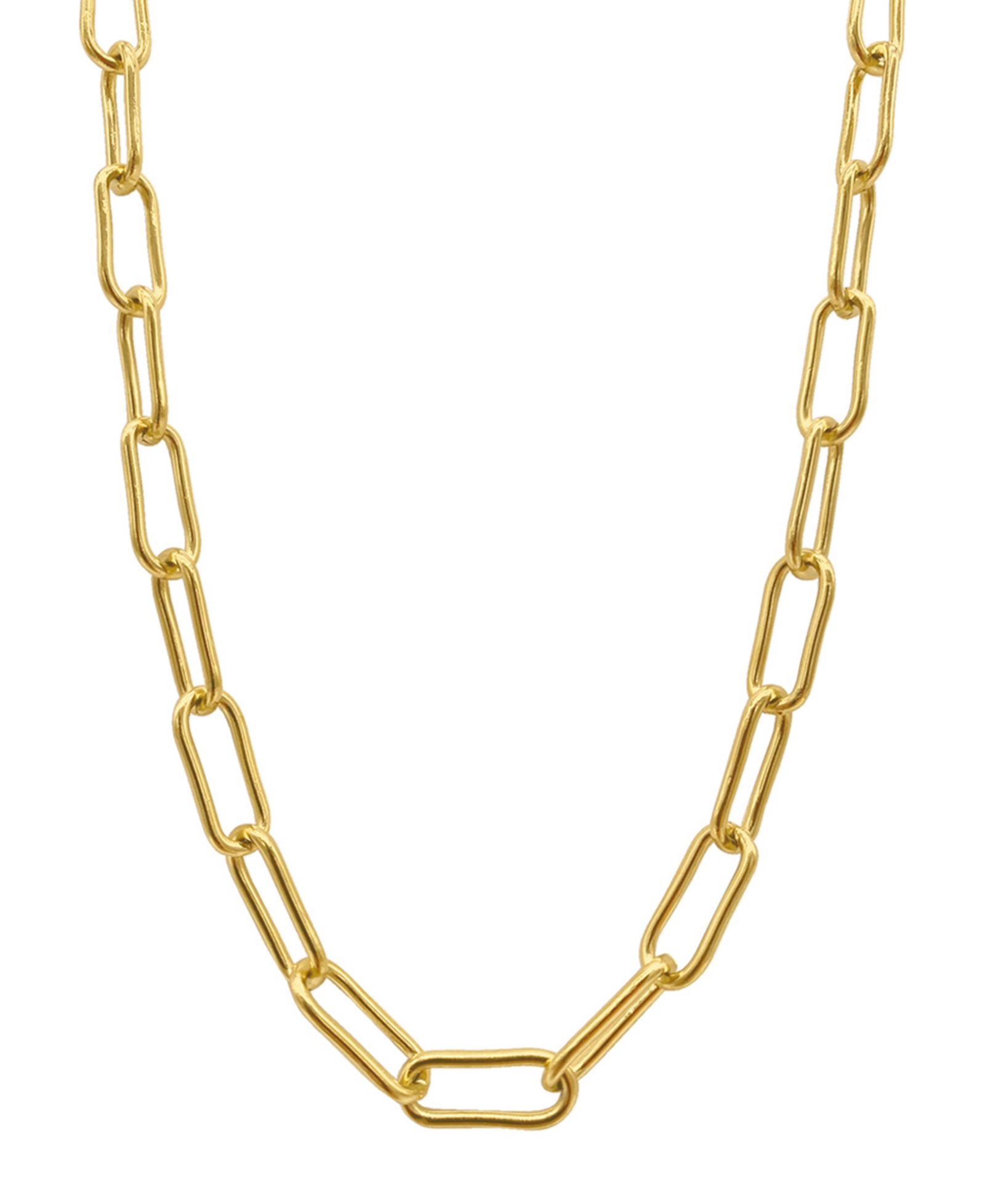 ADORNIA 14k Gold-Plated Wide Chunky Paperclip Chain 18" Necklace