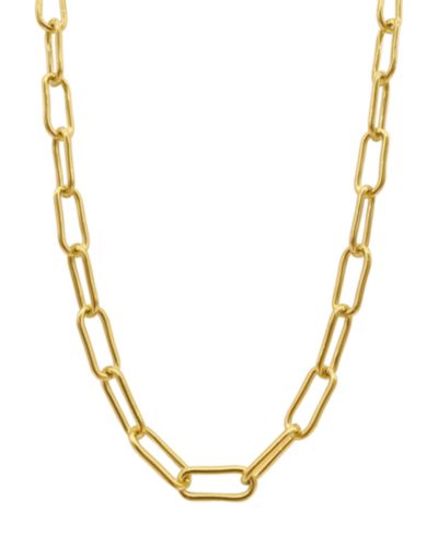 ADORNIA 14k Gold-Plated Wide Chunky Paperclip Chain 18" Necklace